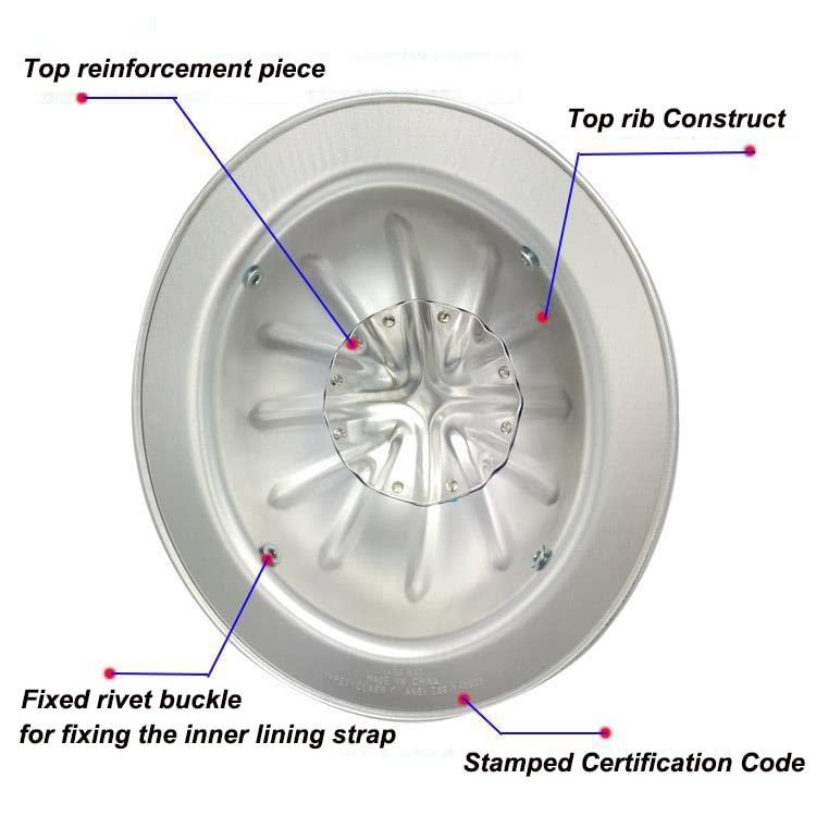 LUXUCURE Full Brim Hard Hats Aluminum Alloy Construction Safety Helmet,Rivet Reinforced Protective Equipment Work Cap for Engineering Miner\'s Forestry,Silver