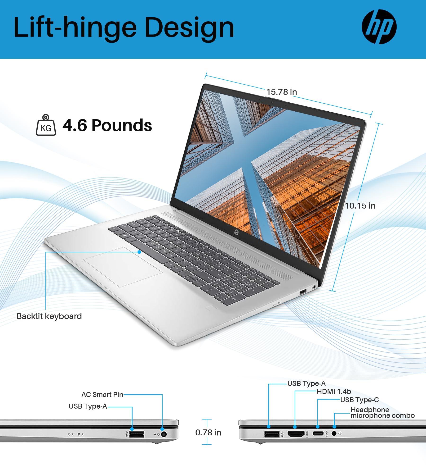 HP HP 17.3 Laptop, 2023 Best Laptop for Working, 17.3" FHD Display, Intel Core i5 1335U Processor up to 4.6GHz, 16GB RAM, 1TB SSD, Intel Iris Xe Graphics, Wi-Fi 6, Backlit Keyboard, Windows 11 Home
