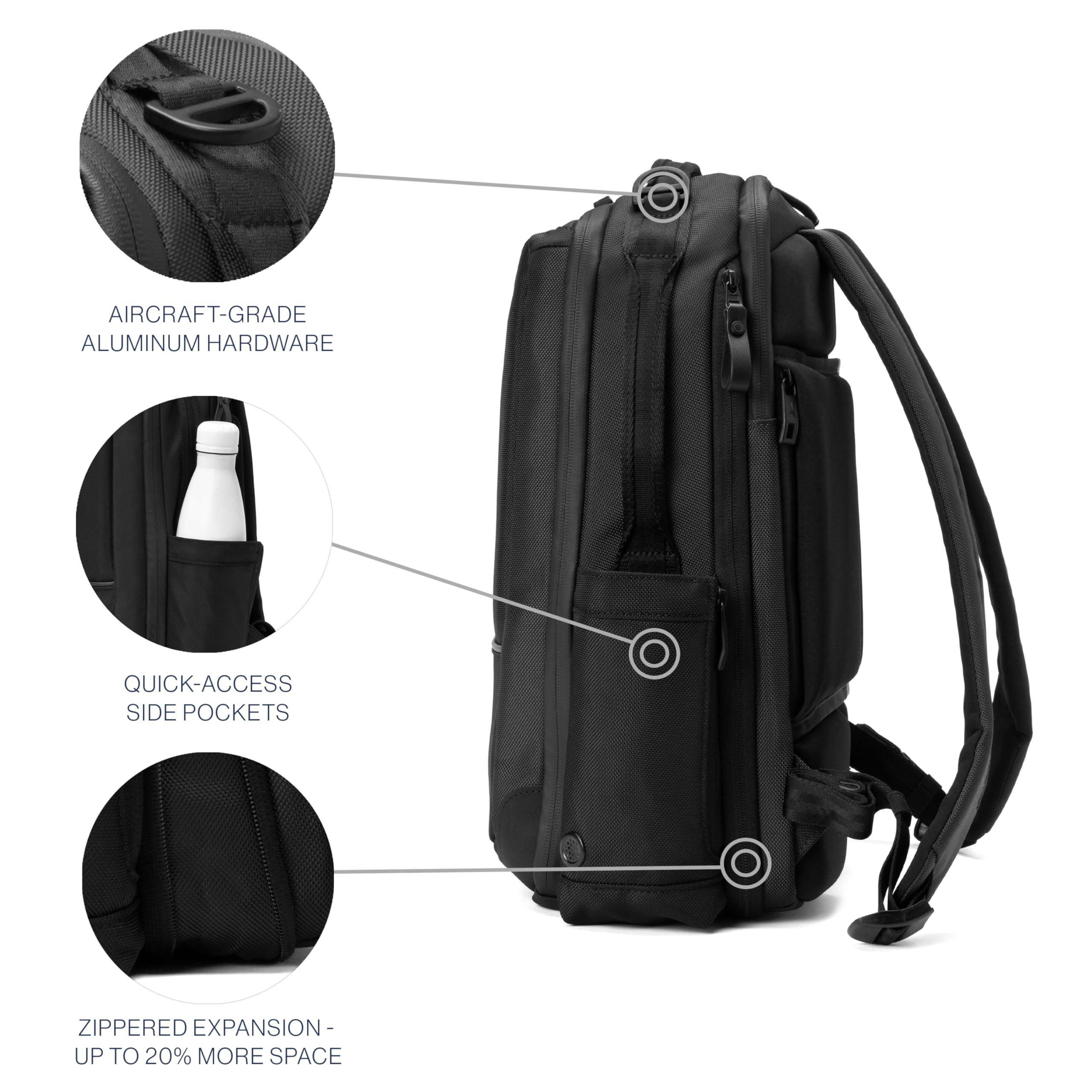 Travelpro Travelpro Altitude Slim Expandable Travel Laptop Backpack 20-24L, 16 Inch Laptop, Water Resistant, Work, Business, Men and Women, Jet Black