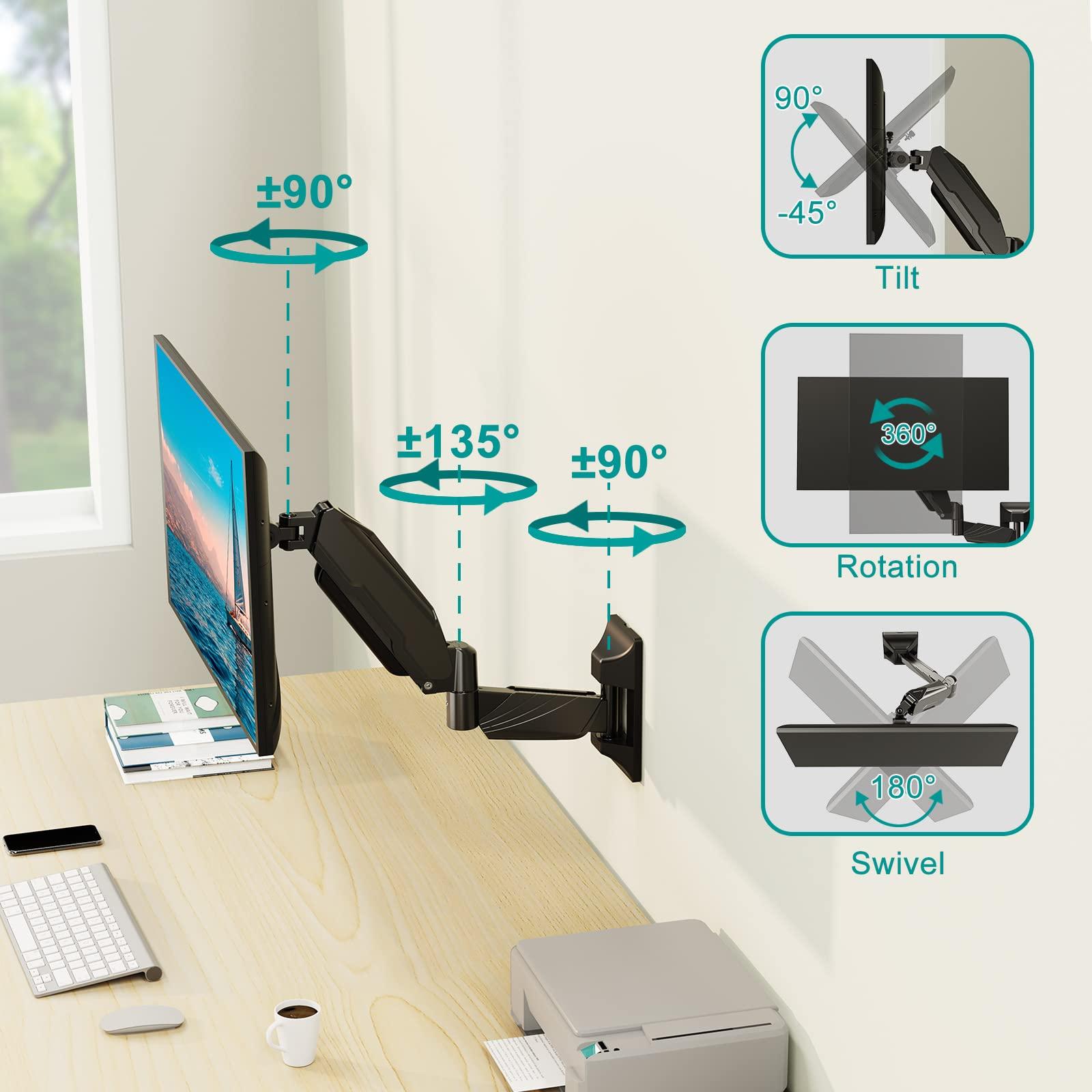 MOUNT PRO MOUNT PRO Monitor Wall Mount for 13 to 32 Inch Computer Screens and Universal Non-VESA Monitor Mount Adapter