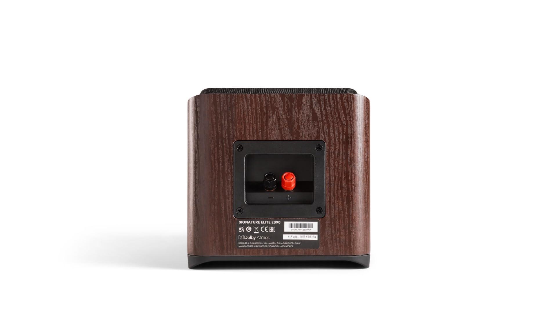 Polk Audio Polk Signature Elite ES90 Height Module Speaker (Pair) for Immersive Overhead Sound, Terylene Dome Tweeter, Mica-Fortified Polypropylene Midrange Woofer, Dolby Atmos, DTS:X, & IMAX Enhanced, Walnut