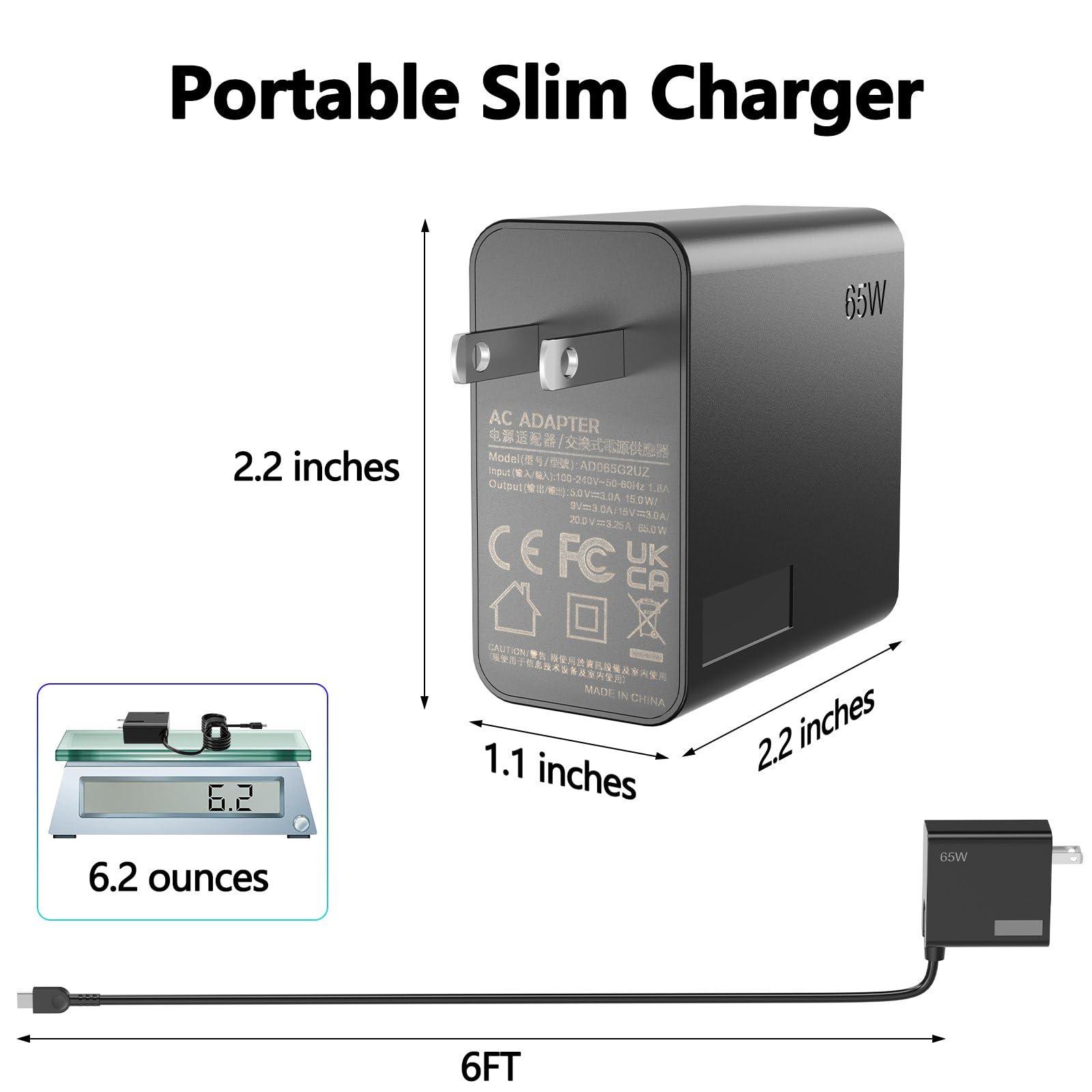 LUBINJIWAI New Slim 65W USB Type C AC Charger for Lenovo Thinkpad Yoga Chromebook IdeaPad Laptop Power Supply Adapter Cord
