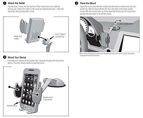 ARKON ARKON Mounts Windshield or Dash Car Mega Grip Phone Holder Mount | Universal Phone Fit | Adjustable Angle | Strong Windshield Suction | Compatible with iPhone, Galaxy, Note, Pixel, and more