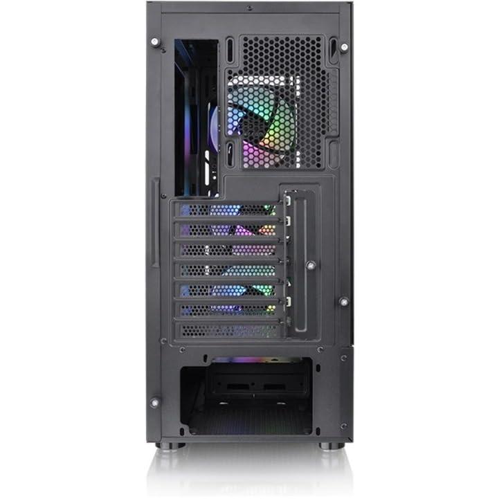 Thermaltake Thermaltake View 200 TG ARGB Motherboard Sync ATX Tempered Glass Mid Tower Computer Case with 3x120mm Front ARGB Fan, CA-1X3-00M1WN-00