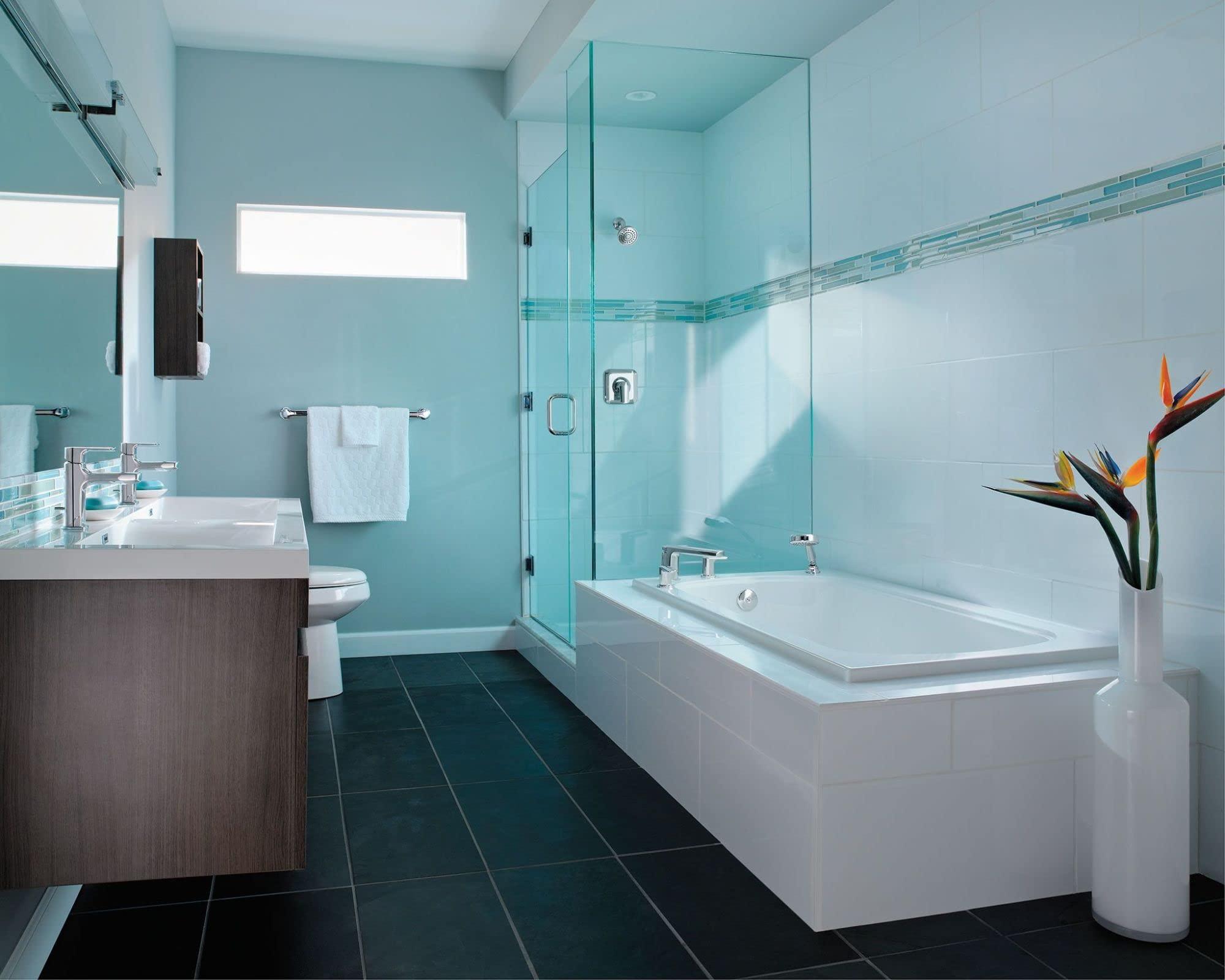 Moen Moen Rizon Chrome One-Handle Modern Bathroom Faucet with Drain Assembly, 6900