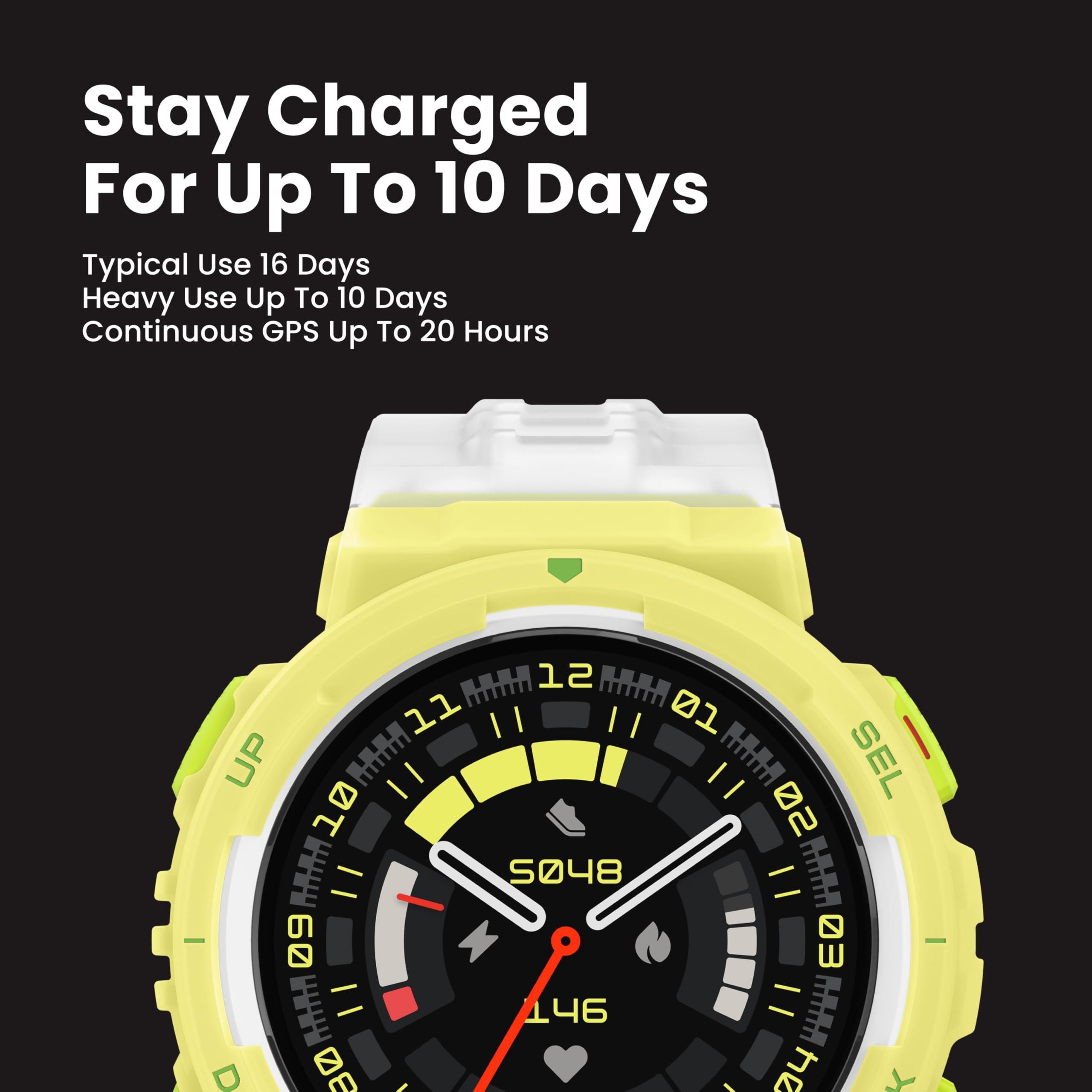 Amazfit Amazfit Active Edge Smart Watch 46 mm, Rugged Fitness Watch, GPS, AI Health Coach, 16-Day Battery, 130+ Sports Modes, Activity Trackers and Smartwatches Android and iPhone Compatible, Lava Black