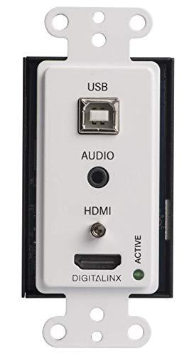DigitaLinx DigitaLinx DL-1H1A1U-WPKT-W HDMI HDBaseT Wall Plate Extension Set with USB, White