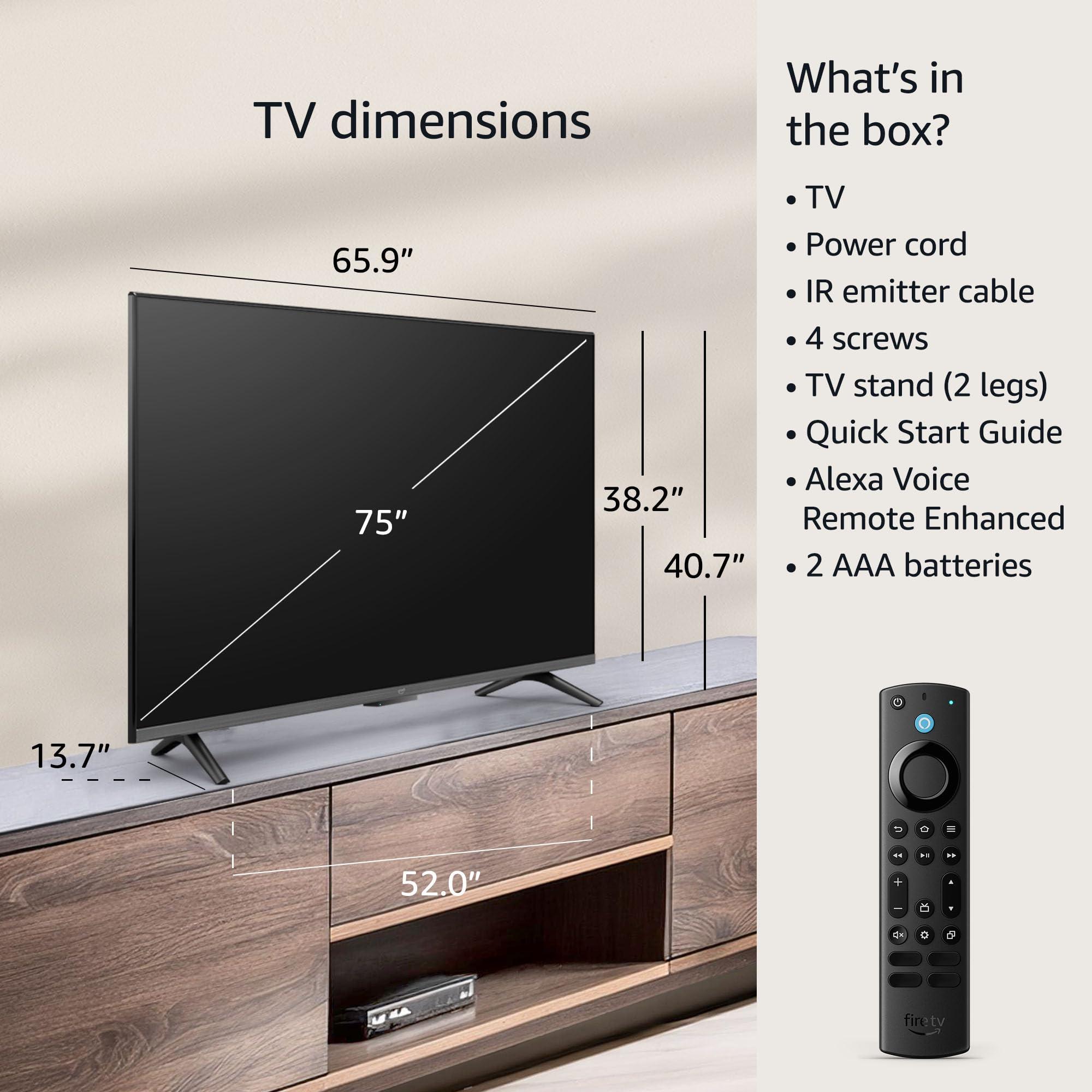 Amazon Amazon Fire TV 75" Omni Series, 4K UHD smart TV with Dolby Vision, hands-free with Alexa