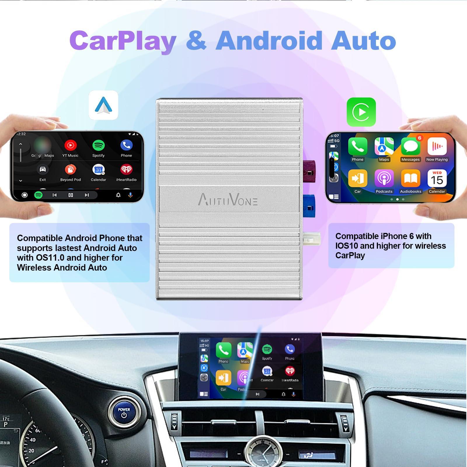 Autuvone AUTUVONE LVDS Wireless Wired CarPlay for Lexus RX ES NX CT is RC OEM Rotary Knob Controller, Add On Car Play, Support Wireless Android Auto Retaining The Factory Operation System