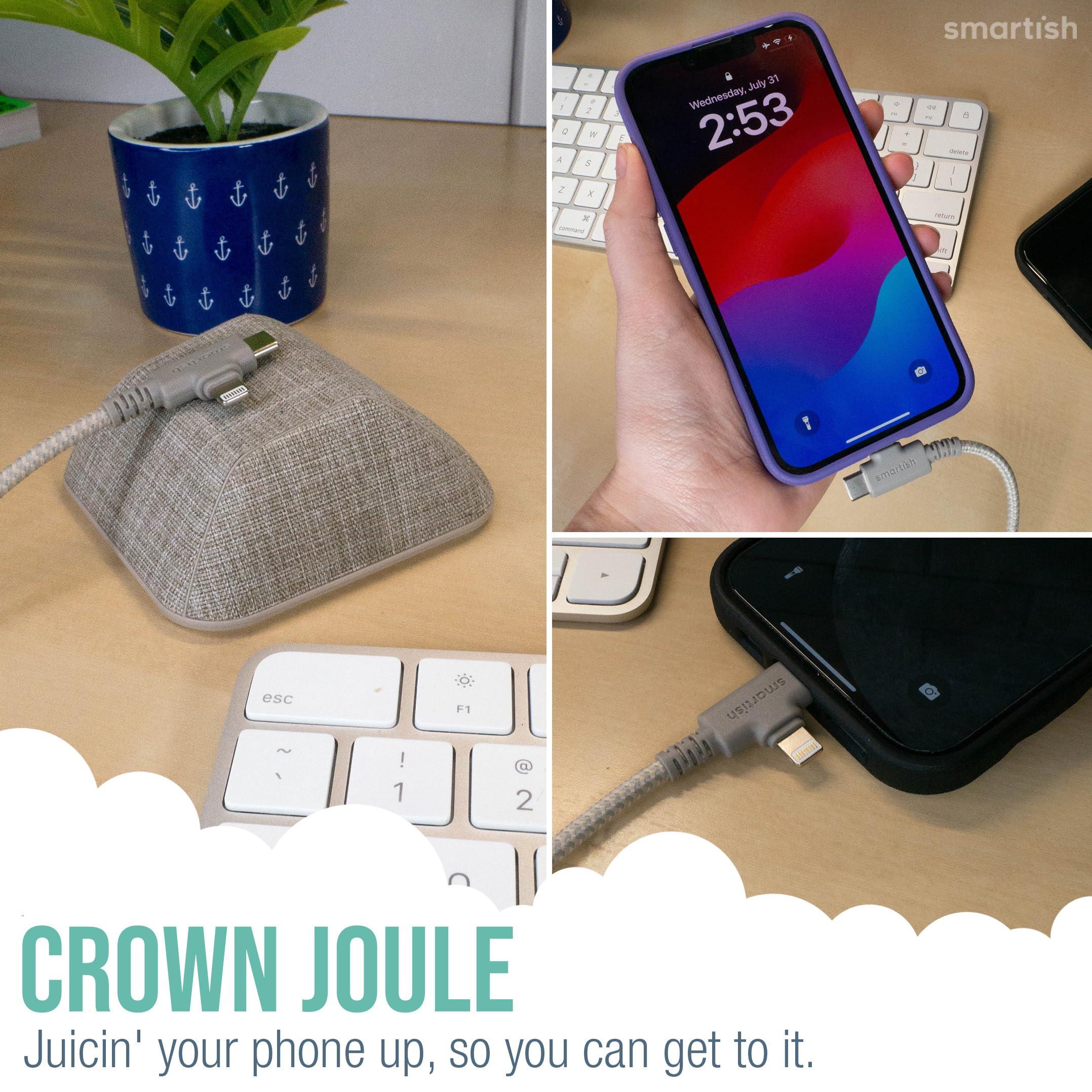 Smartish Smartish Bigger Cable Wrangler and Charger Bundle - Cable Organizer with 2-in-1 USB-C to USB-C/Lightning Cable Fast Charger 100W - Lightly Toasted Beige