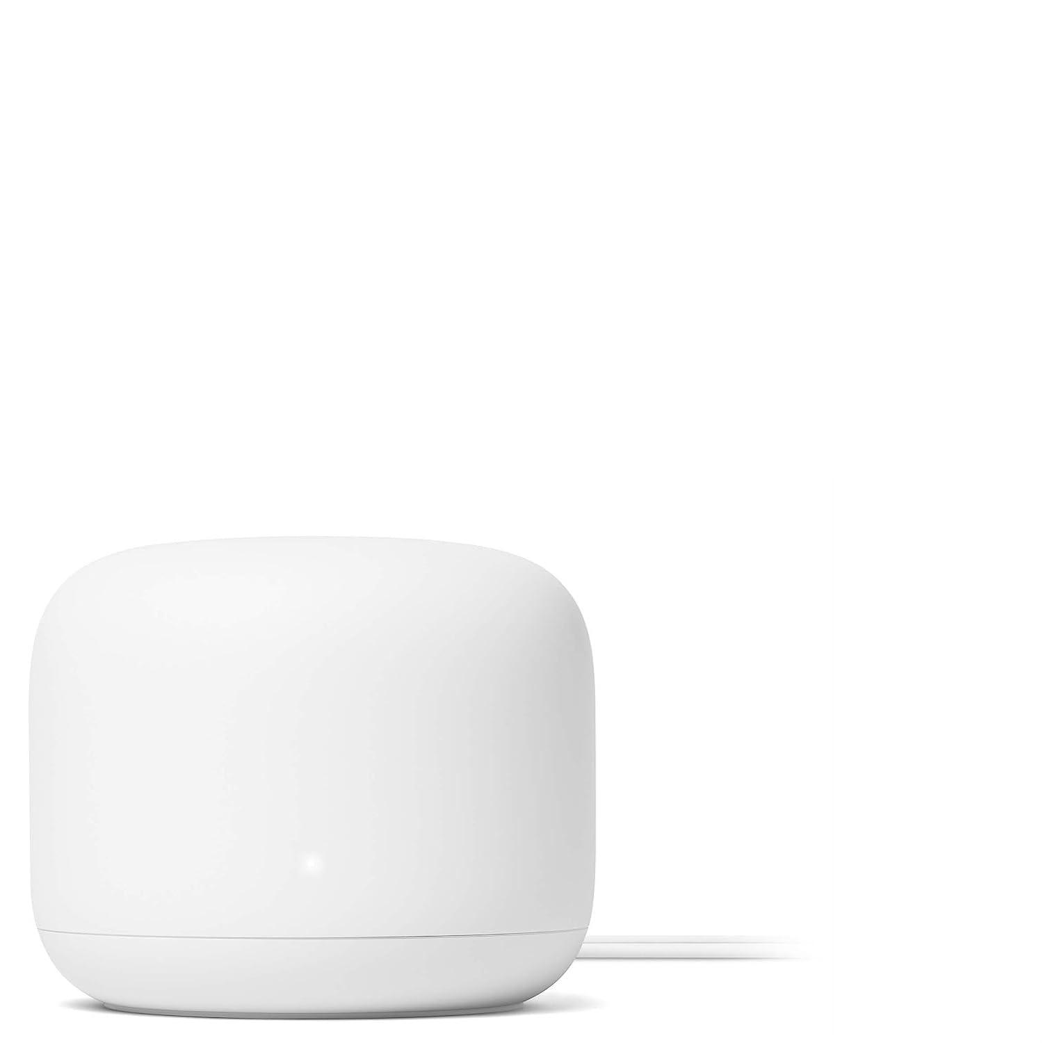 Google Nest WiFi Router Reliable Home Wi-Fi System with Fast Speed and Whole Home Coverage - Google WiFi Mesh Router Snow (2 Routers)