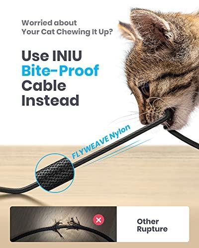 INIU USB C Cable, INIU [5 Pack 3.1A] QC Fast Charging USB Type C Cable, Nylon(1.6+3.3+3.3+6.6+6.6ft) Phone Charger USB A to USB C Cable for Samsung Galaxy S21 S20 S10 Plus Note 10 LG Google Pixel iPhone 15