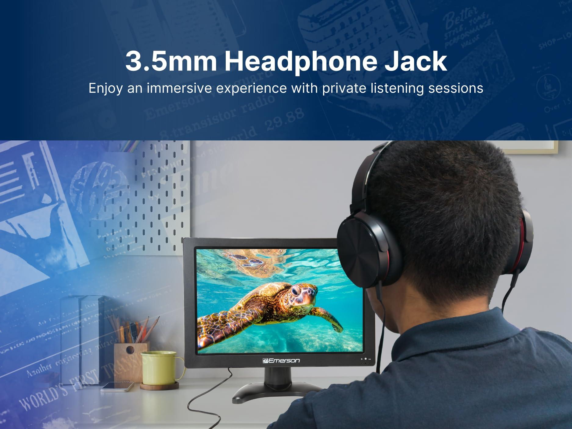 Emerson Emerson ET-1300 13.3" Portable Digital TV with Built-in Rechargeable Battery, DC Car Adapter, HDMI, USB, and AV Inputs, Crystal-Clear HD Display, Compact for Travel, Tailgating, and Camping