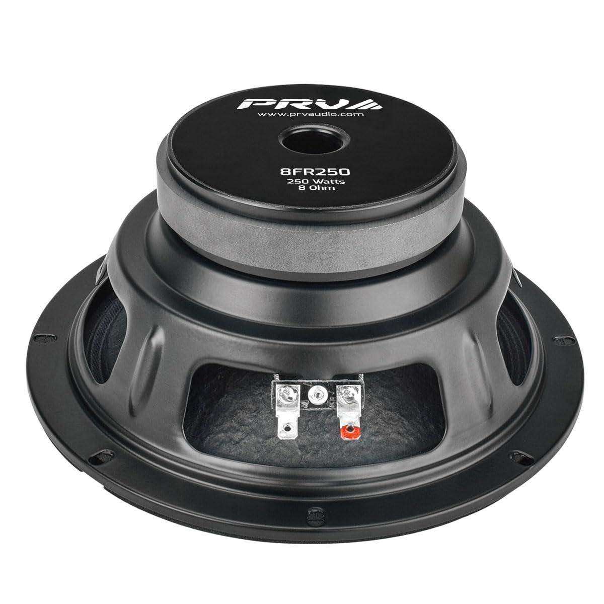 PRV AUDIO PRV AUDIO 8FR250 8 Inch Full Range Speaker, 8 Ohms, 250 Watts Continuous Program Power, 125 Watts RMS Power, 93.5 dB, Full-Range Driver Loudspeaker for Pro Audio Systems (Single)