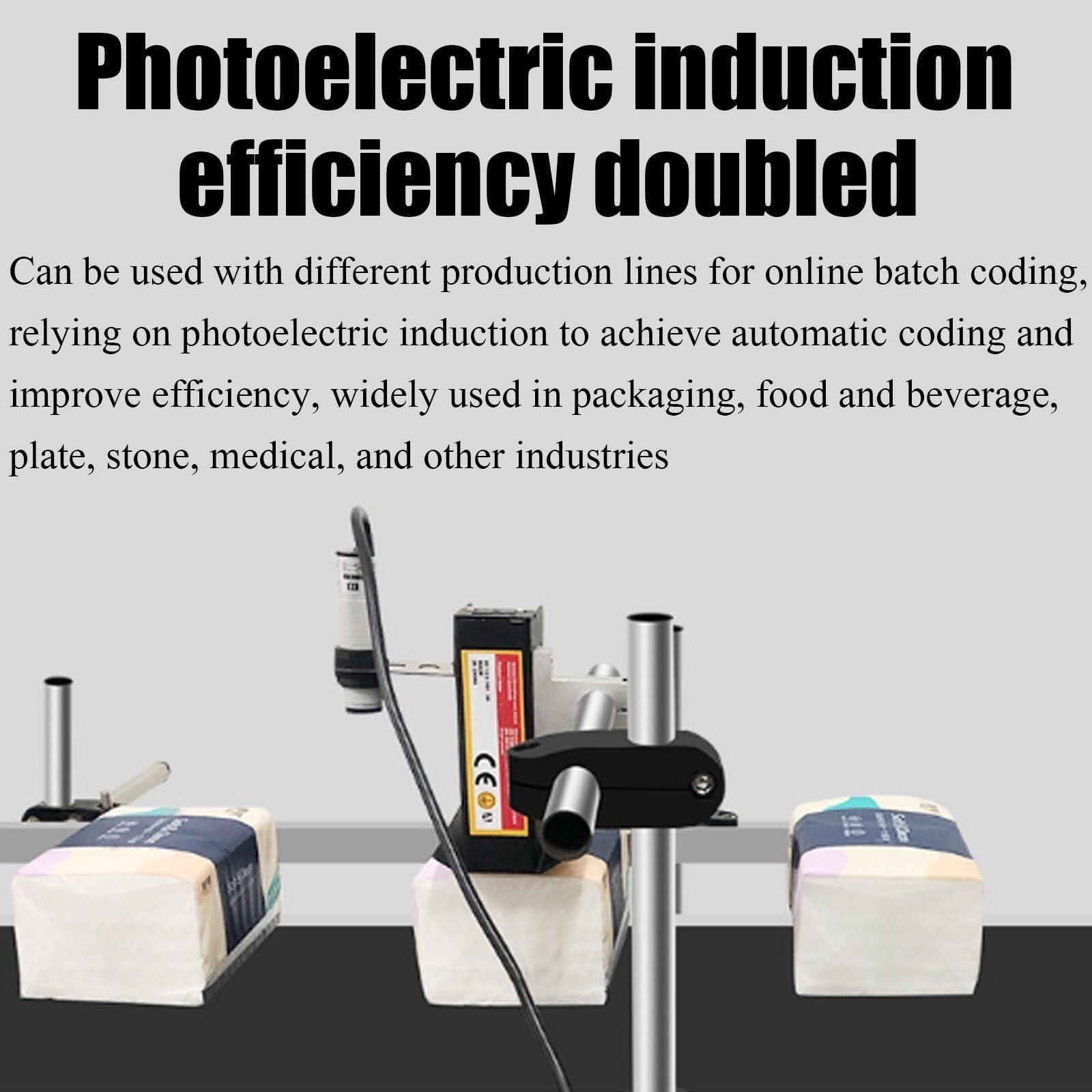 YQDDM YQDDM Automatic Online Inkjet Printer,Online Smart Inkjet Printer Touch Screen High-Resolution Date Coder Barcodes Lot Codes Continuous Coding and Marking Machine(12.7mm)