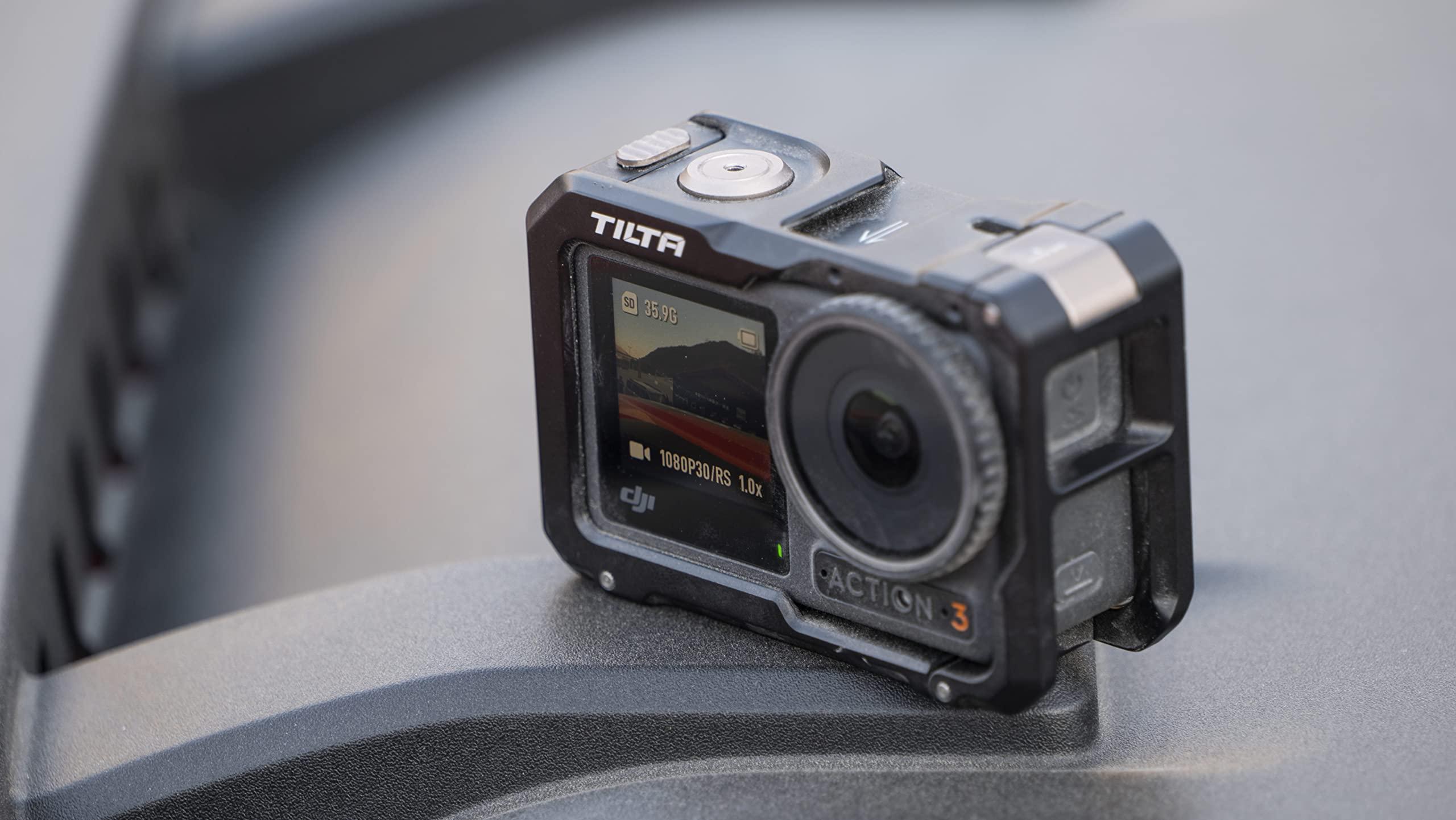 Tilta Tilta Camera Cage Compatible with DJI Osmo Action 3 Basic Kit (Black), Protective Armor, Improves Functionality with Mounting Options for Various Accessories | TA-T40-A-B