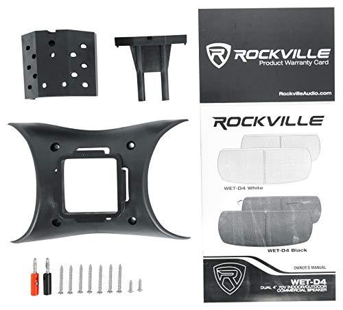 Rockville Rockville (8) Wet-D4 Black Indoor/Outdoor Commercial/Restaurant/Bar 70V Speakers