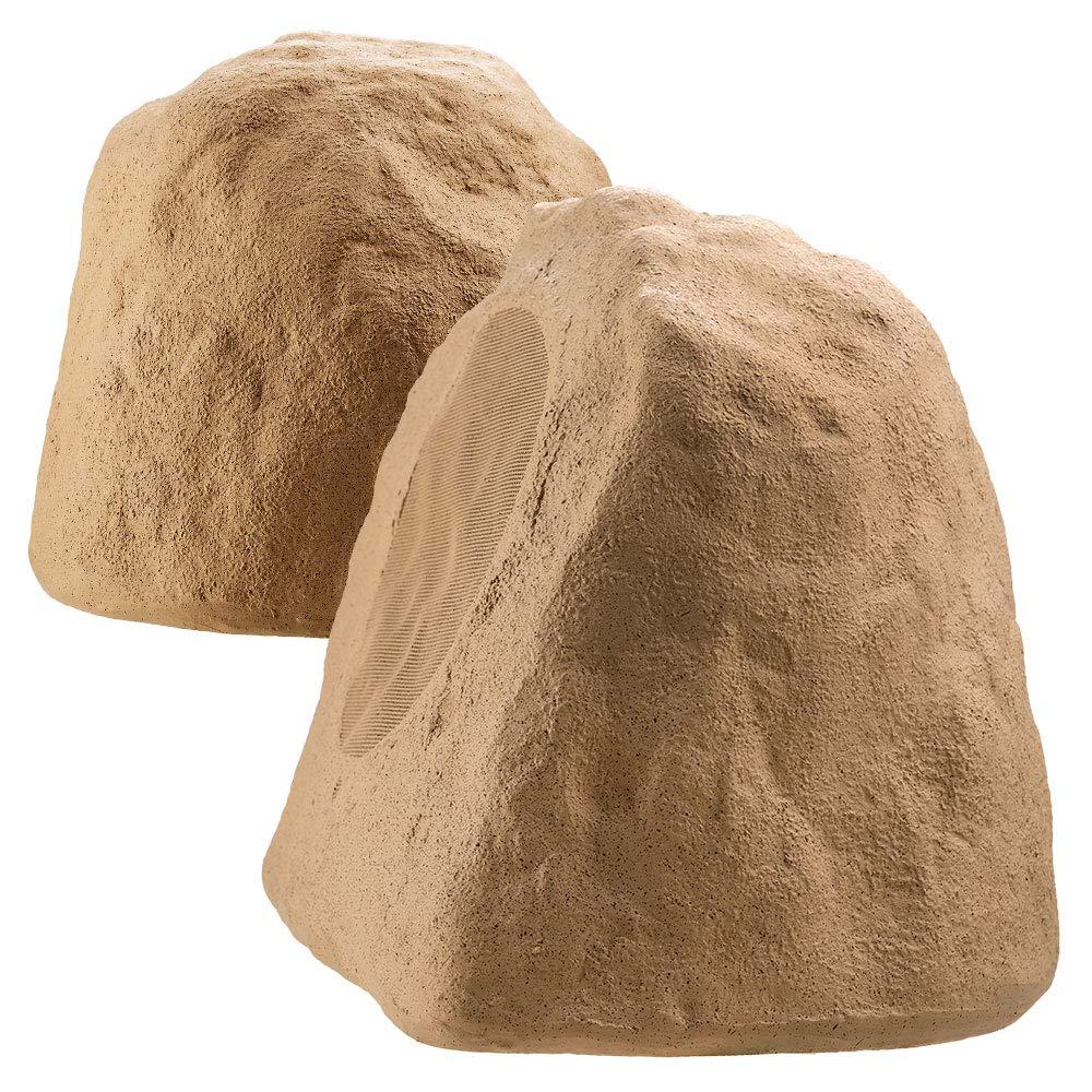 OSD Audio OSD Audio 8" Wireless Bluetooth Outdoor Rock Speaker Sandstone Canyon Brown Pair IP67 Power Supply BTR805