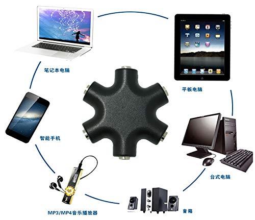 MAOYE MAOYE 5-Way Multi Headphone Audio Splitter Connector Headphone Splitter, 3.5mm Audio Stereo Splitter Cable 1 Male to 5 Port Female Earphone Headset Splitter Adapter Compatible with iPhone, Samsung,