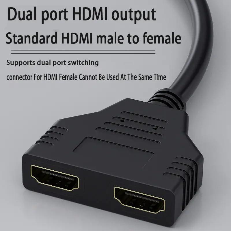 Marmoin HDMI Cable Splitter 1 in 2 Out HDMI Adapter Cable HDMI Male to Dual HDMI Female 1 to 2 Way, Support Two TVs at The Same Time, Signal One In Two Out