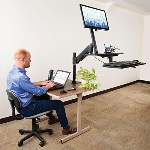 Tripp Lite Tripp Lite Sit Stand Desktop Workstation, Adjustable Standing Desk with Clamp