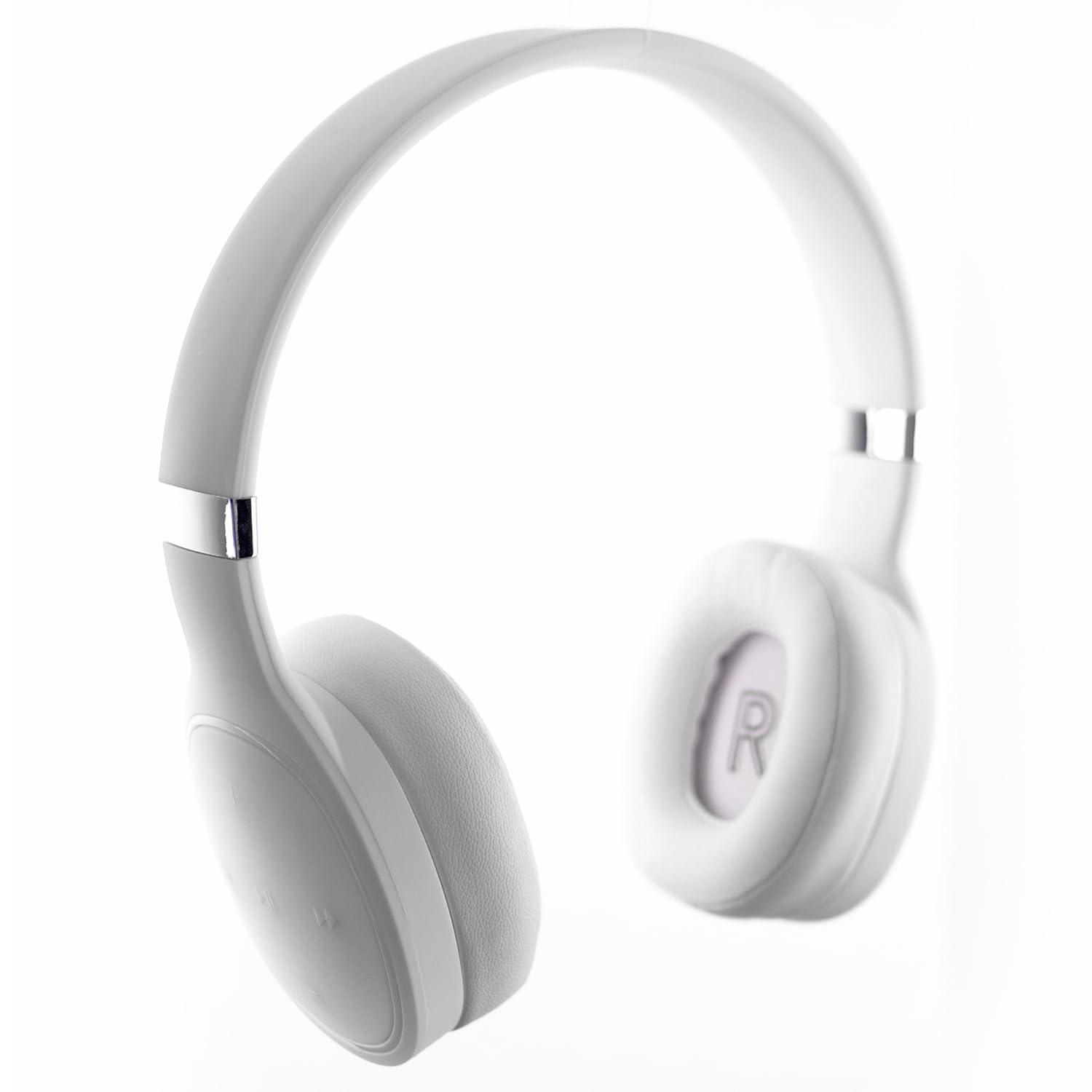 Altatac Altatac Wireless Bluetooth 5.0 Over-Ear Deep Bass Headphones with Microphone and Charging Cable, White