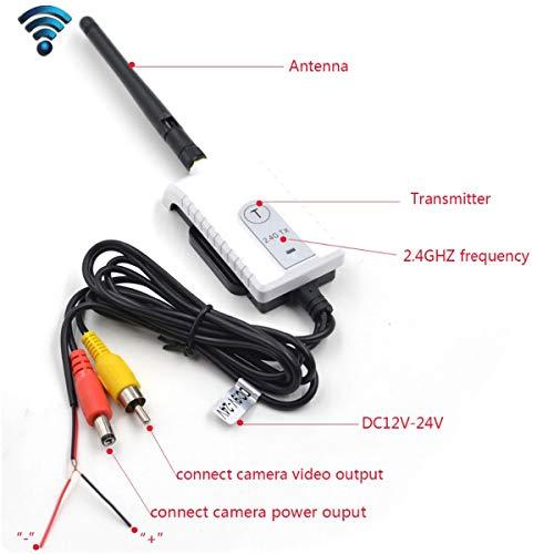 Eaglerich Eaglerich 2.4G Wireless AV Cable Transmitter and Receiver for Bus Car Video Monitor Truck Reversing Rear View Backup Camera 200m Range