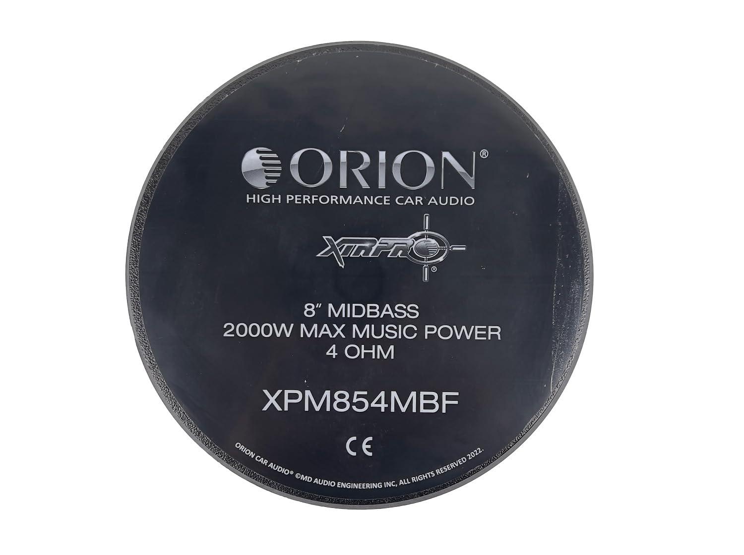 ORION ORION XTRPRO XPM854MBF High Performance 8 Mid-Bass Bullet Loudspeakers, 2000W Max Power, 500W RMS, 4 Ohm, 2.5" Voice Coil - Pro Car Audio Stereo, Midrange Speakers (Pair)