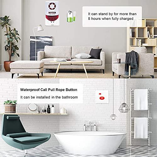 Daytech Daytech Remote Emergency Strobe Siren Alarm Kit Waterproof Outdoor Loud Panic Sos Warning System for Business Home Shop Hotel School 800ft 1 Red Flashing Siren+ 2 Call Buttons