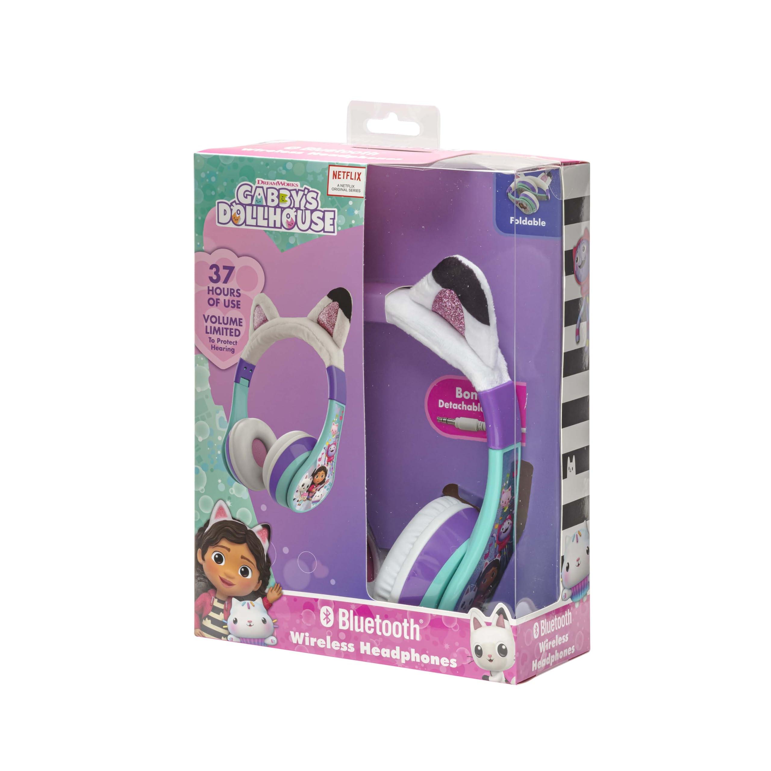 eKids eKids Gabbys Dollhouse Kids Wireless Headphones for Kids, Bluetooth Headphones with Microphone Includes Aux Cord, Kids Headphones for School, Home, or Travel