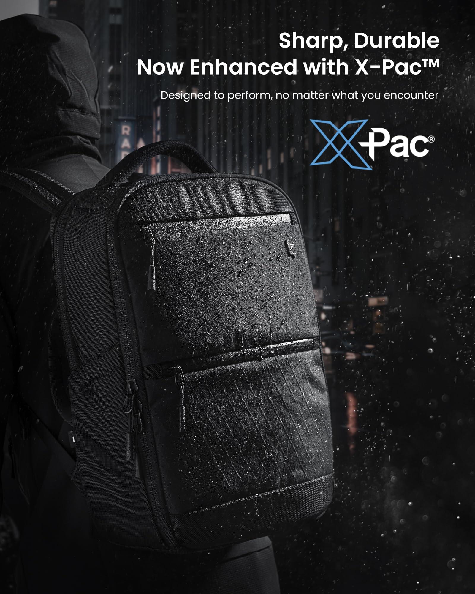 tomtoc tomtoc Laptop Backpack X-Pac Techpack Designed for Business Professional Commuter, City Compact Backpack for 16-inch MacBook Pro, Black