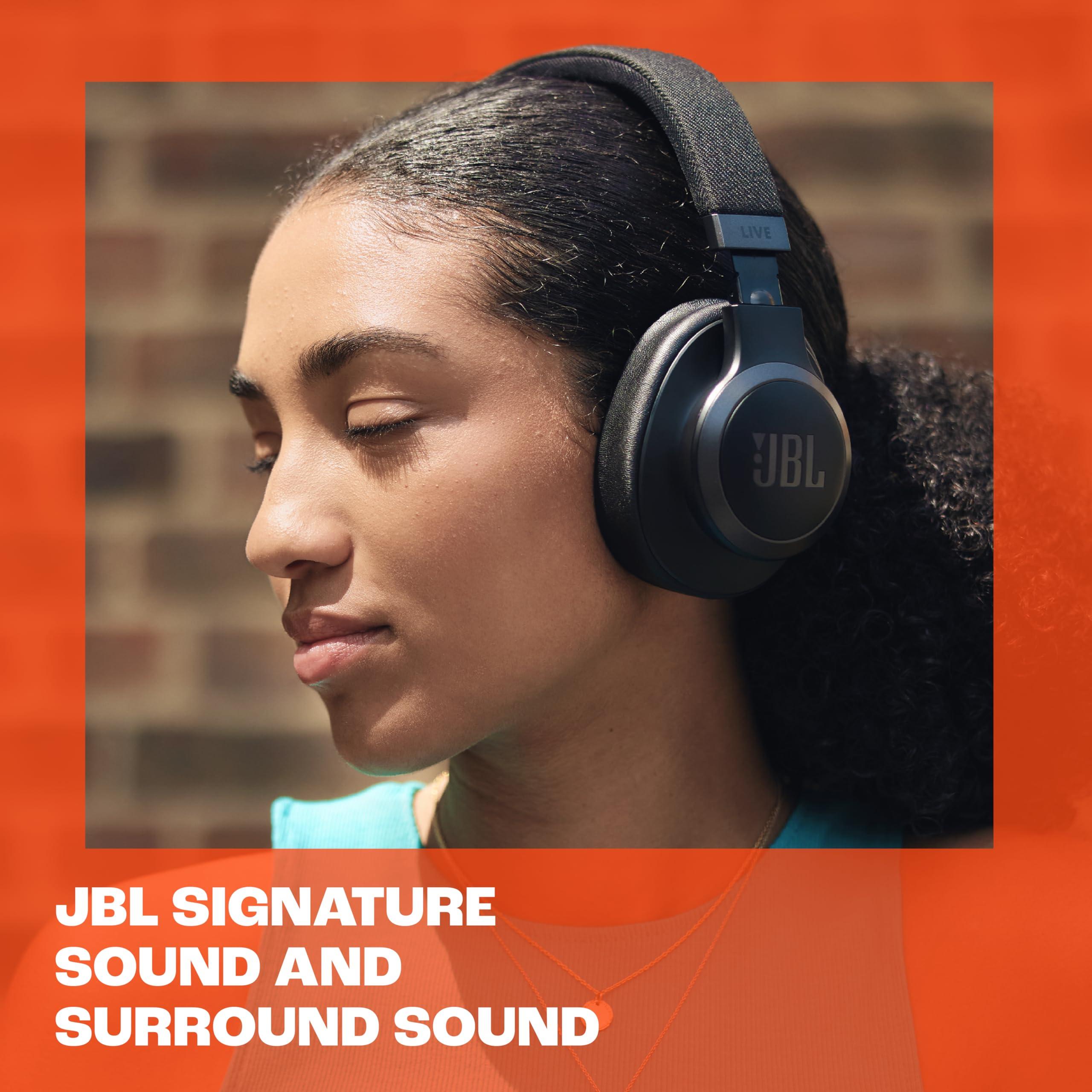 JBL JBL Live 770NC - Wireless Over-Ear Headphones with True Adaptive Noise Cancelling with Smart Ambient, Up to 65 Hours of Battery Life, Comfort-fit Fabric Headband & Carrying Pouch (Sandstone)