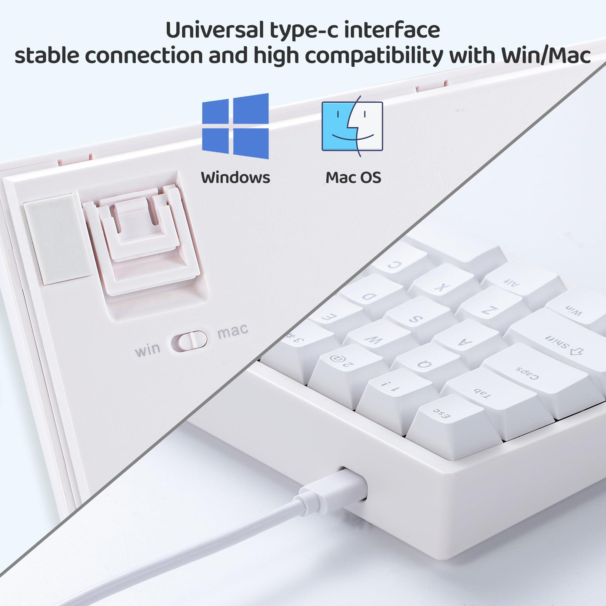 BOYI BOYI 66Pro Rapid Trigger Magnetic Switch 65% Mechanical Keyboard,Hall Effect Gasket-Mounted RGB HotSwap Hyper-Fast Adjustable Actuation Wired Compact Gaming Keyboard with Knob(White)