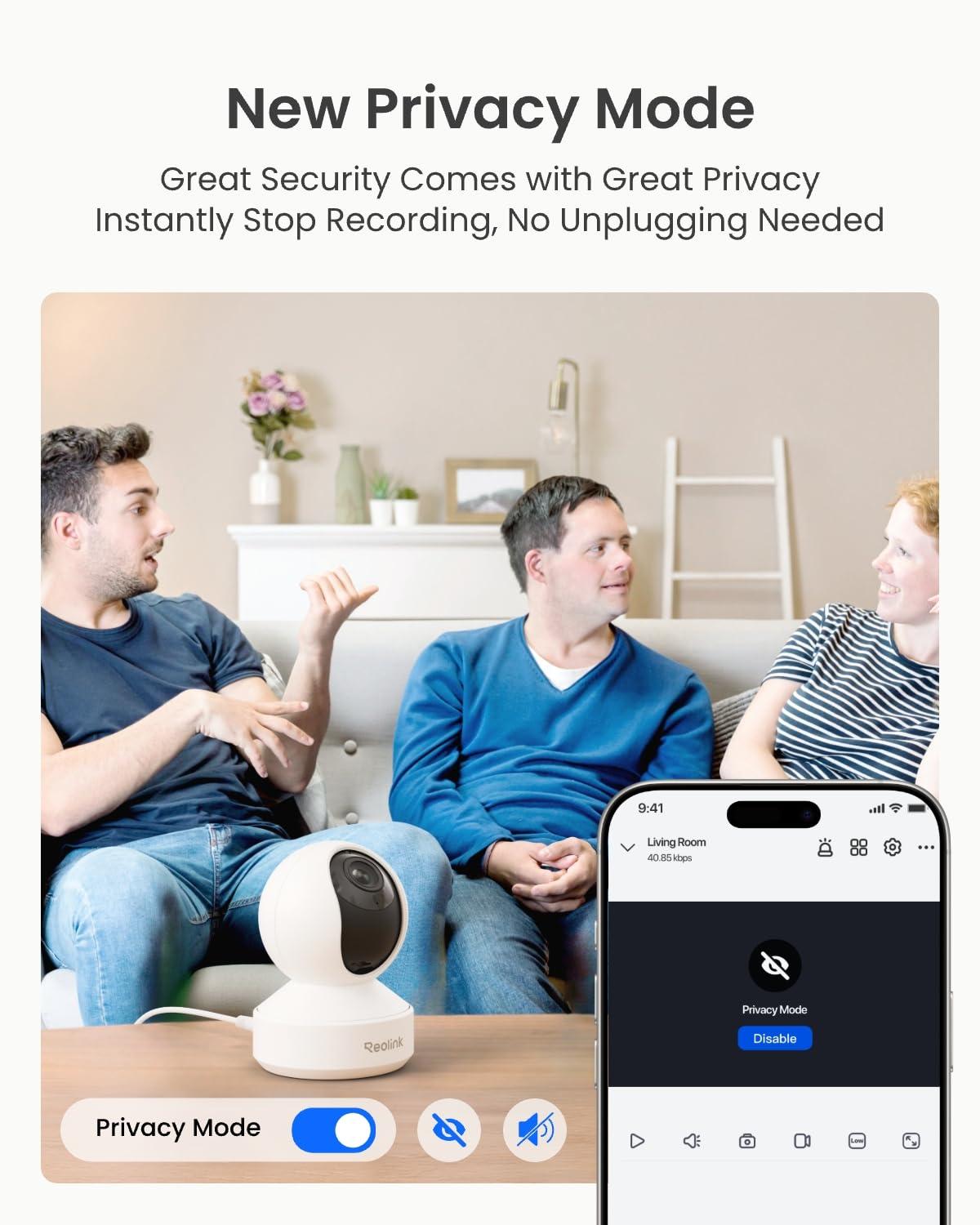 REOLINK REOLINK 5MP IndoorCam Bundle with 256GB Micro SD Card, 2.4/5Ghz WiFi, 3X Optical Zoom, Ideal for Baby Monitor/Pet Camera, Cloud/SD Card Storage, Two-Way Talk