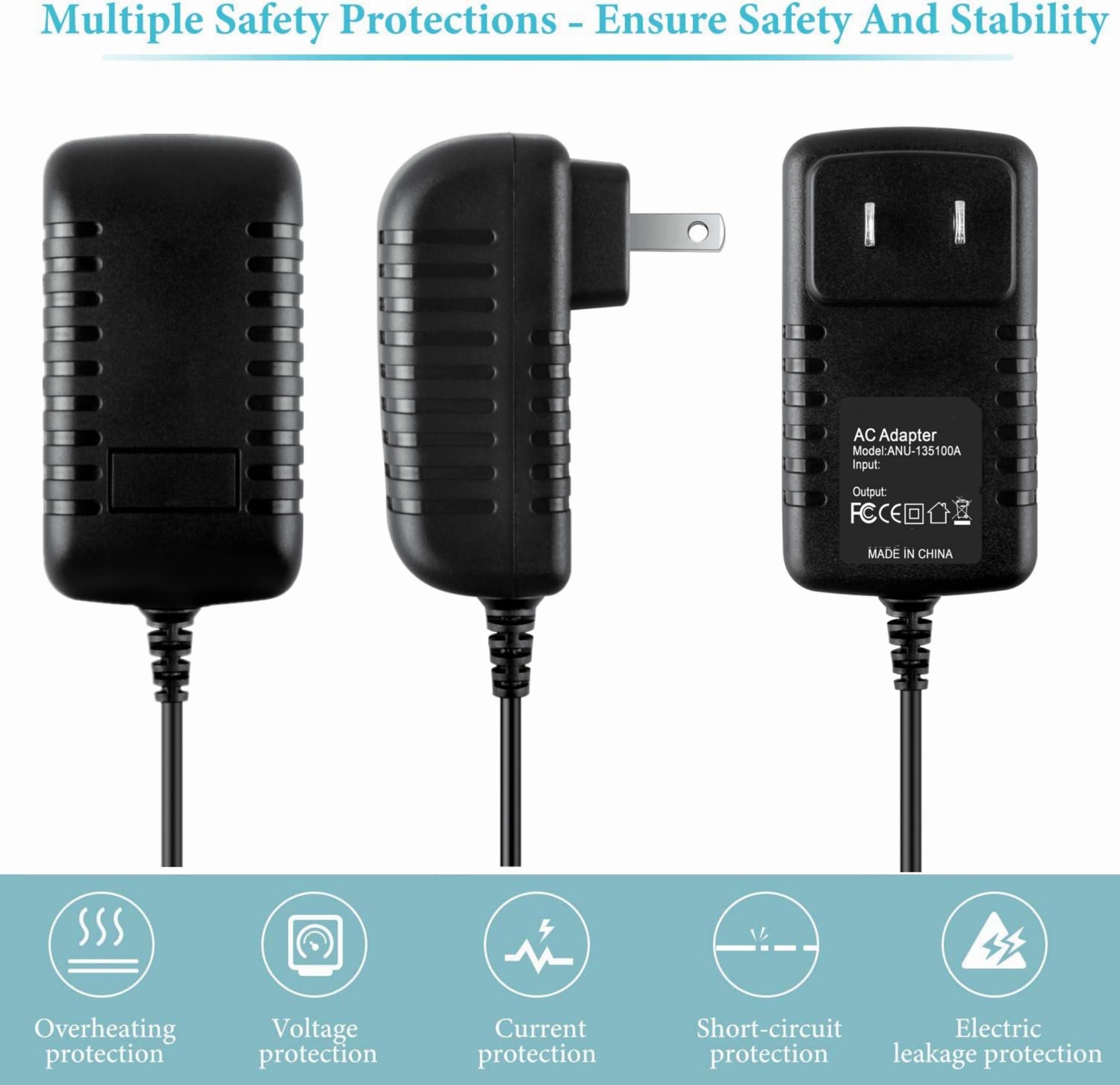 Jantoy Jantoy DC 6V 800mA - 1000mA AC/DC Adapter Power Supply Cord Cable 6VDC 1A Fits 0.8A 750mA 600mA 500mA 300mA 200mA 100mA Mains PSU wiht OD: 5.5mm x ID: 2.5mm / 2.1mm Positive Inside Plug Tip