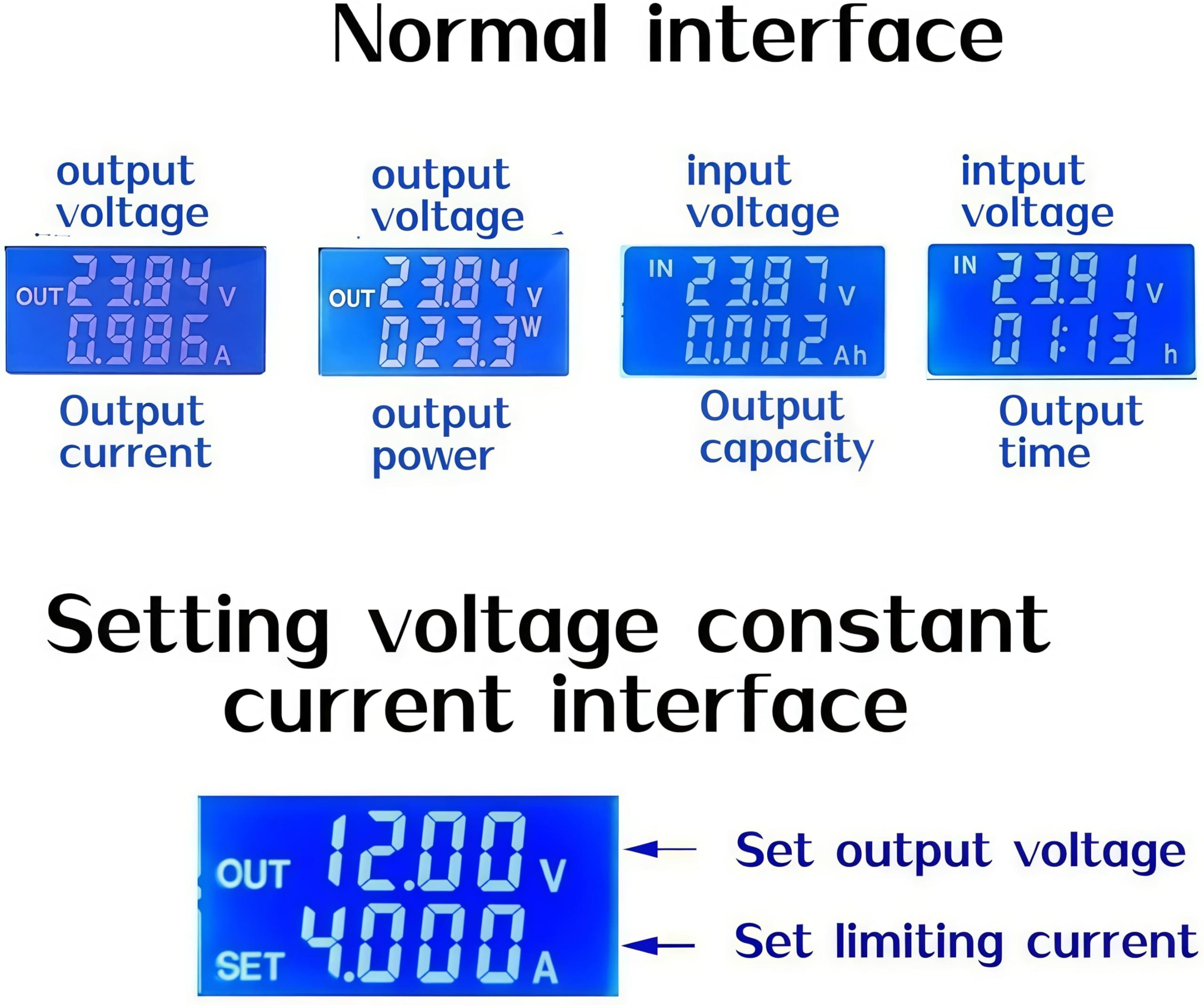 TKXEC DC DC Buck Boost Converter Variable Voltage Regulator CC CV 0.5-30V 4A 5V 6V 12V 24V Power Module Adjustable Voltage Regulated Laboratory Power Supply