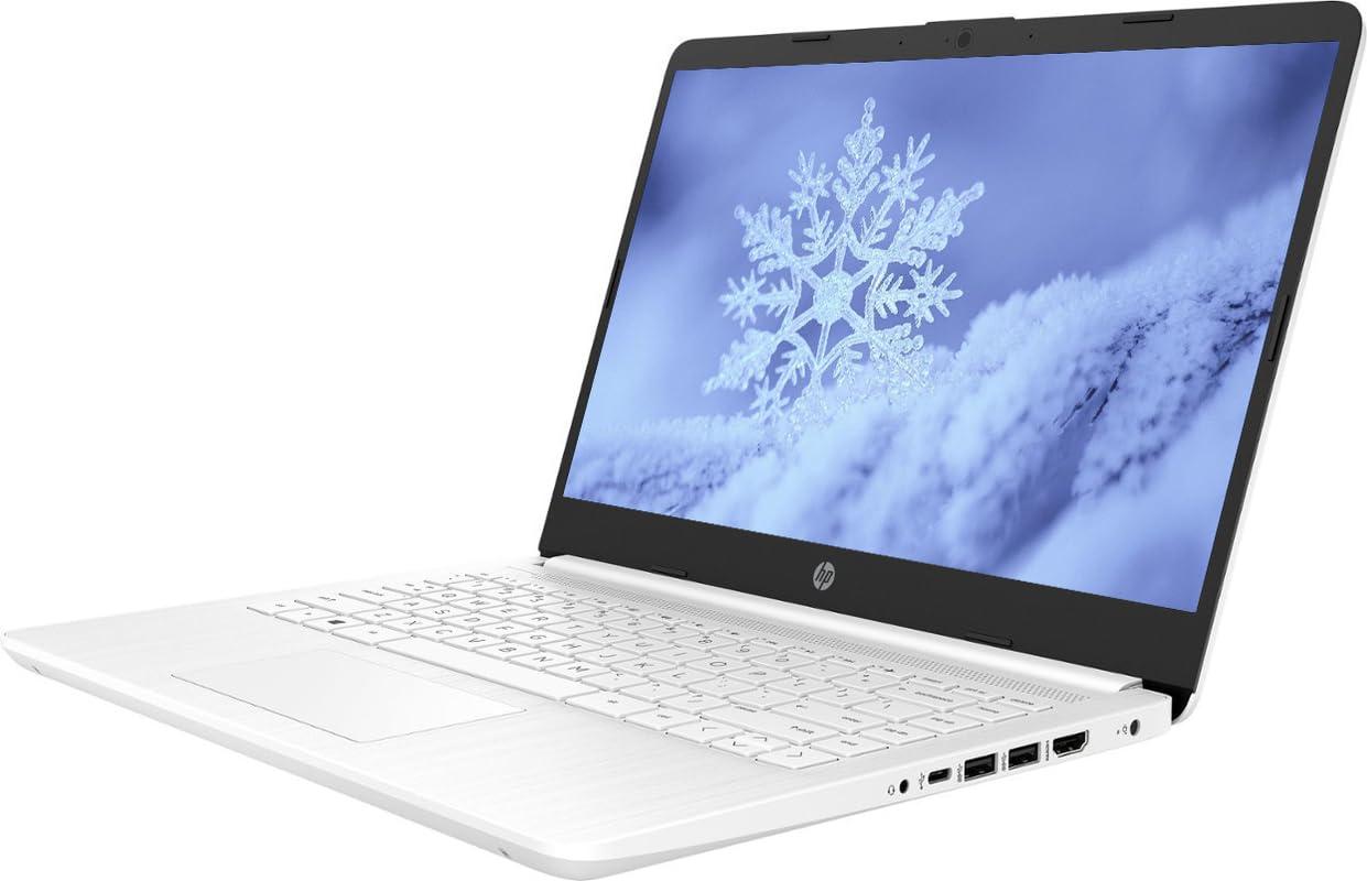 HP HP 14" LED Business Laptop Computer, 8GB RAM 320GB Storage (64GB eMMC+256GB SD Card), Intel Quad-Core N4120, Windows 11 S Laptop with 1-Year Microsoft Office 365, PLUSERA Earphones, White