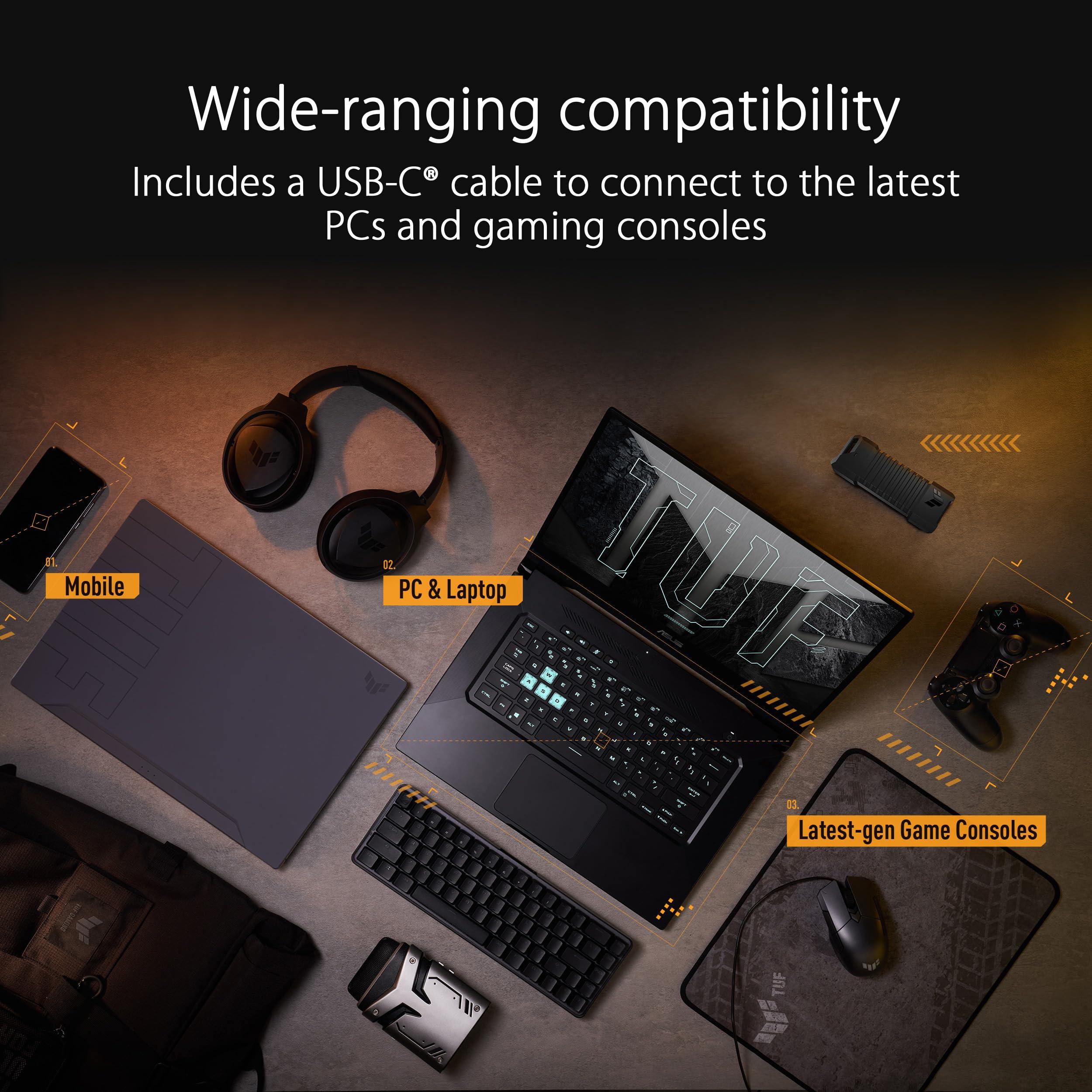 ASUS TUF Gaming AS1000 (USB-C 3.2 Gen 2x1 Portable M.2 NVMe PCIe SSD 1 TB, Aluminum Alloy Chassis with a Thermal pad, Military Grade MIL-STD-810H Drop Resistance, and IP68 Water/dust Resistance)