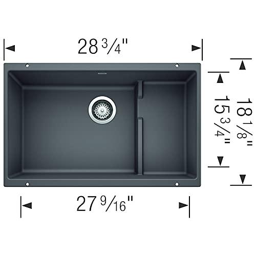 BLANCO BLANCO, Cinder 519451 PRECIS CASCADE SILGRANIT Undermount Kitchen Sink with Colander