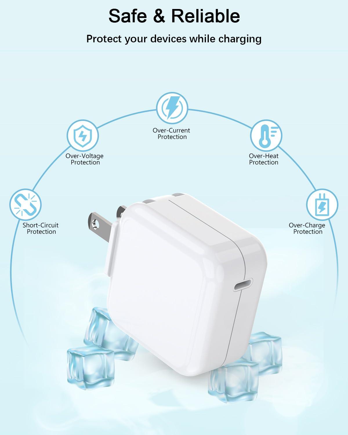 UCCRIE Mac Book Air Charger - 30W USB C Charger Block PD 3.0 Fast Charging Power Adapter Plug for MacBook Pro/Air,ipad Pro/Air/mini, iPhone 15 14 13 12 /Pro/Pro Max/Plus/Mini,SE/XR/XS/X and All USB C Device