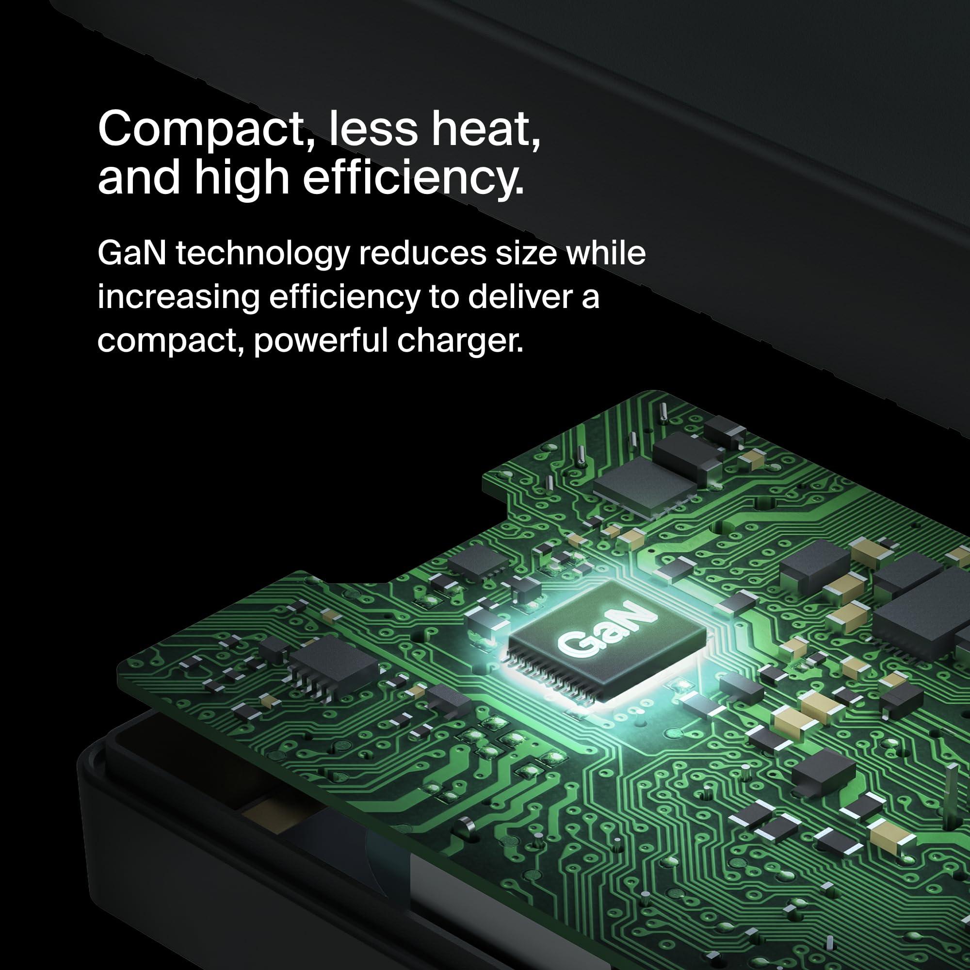 Belkin Belkin Connect 100W USB-C Core GaN Power Adapter, Fast-Charging Adapter w/Universal USB-C Compatibility, 100W Power Delivery, 8ft Power Cable for Gaming, MacBook Pro, PC Laptops, and Chromebook