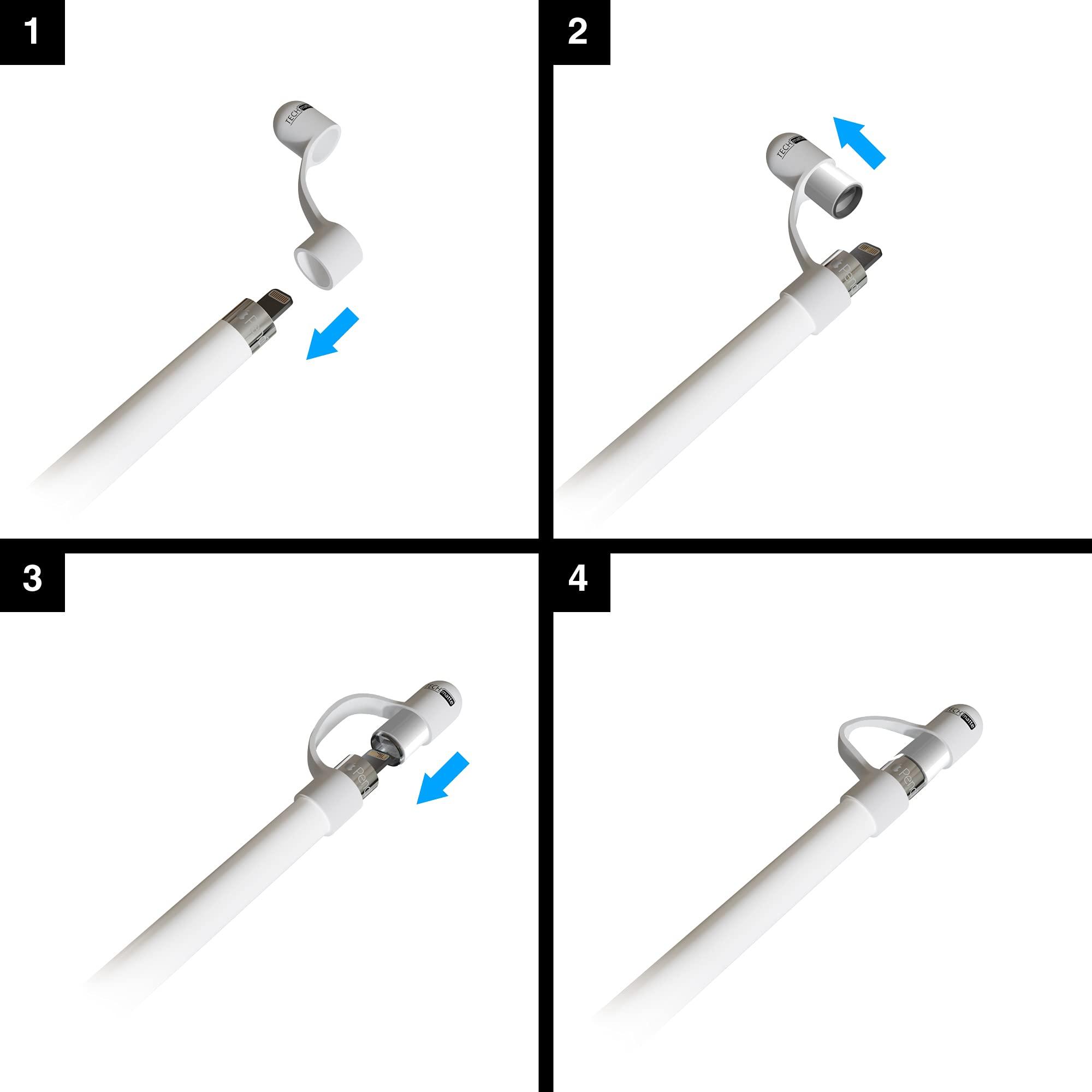 TechMatte TechMatte Non-Magnetic 2-in-1 Cap Charging Adapter Compatible with Apple Pencil 1st Generation, Female to Female Charger Connector Cap (2-Pack)