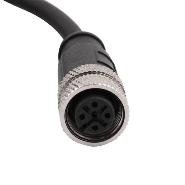 keisnoaja 10pcs M12 5 Pin A-Coding Female Straight Connector PVC Black Cable 1.5M AWG22 M12 Connector