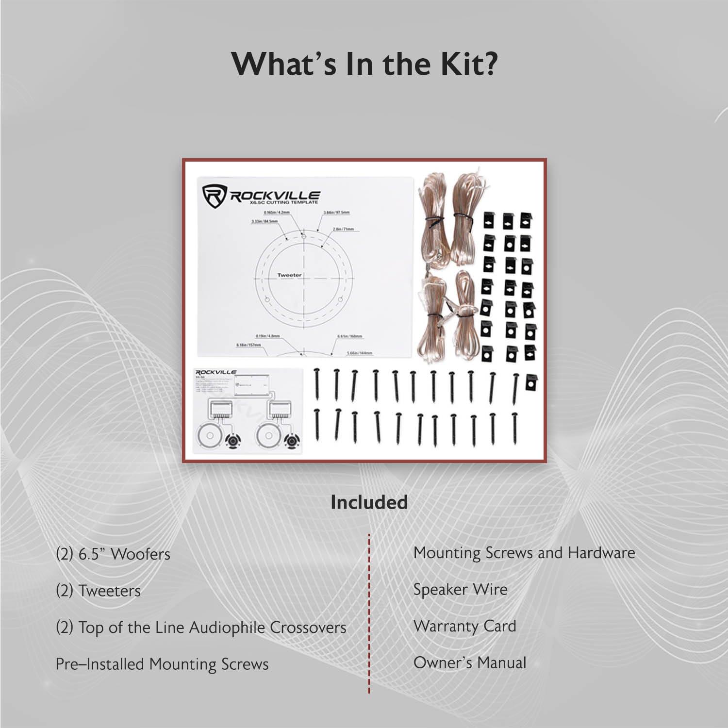 Rockville Rockville X6.5C 6.5" Competition Car Audio Speakers, 1000W, CEA, Titanium Tweeters, Audiophile Crossovers, Aluminum Bullet, Perfect for Car Audio