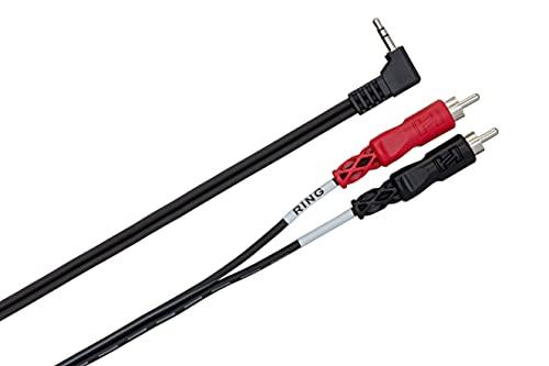 HOSA Hosa CMR-206R Right Angle 3.5 mm TRS to Dual RCA Stereo Breakout Cable, 6 Feet , Black