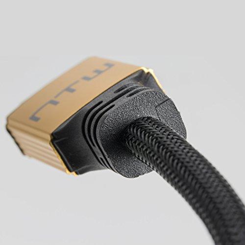 NTW NTW PURE PRO 4K HDMI Cable 12FT High Speed 18Gbps HDMI 2.0 Cable, 4K HDR, Ultra HD Cable 3D, 2160P, 1080P, Ethernet, Audio Return(ARC), Compatible PS5, PS4/3, UHD TV, Blu-ray, PC, Xbox, gold/black