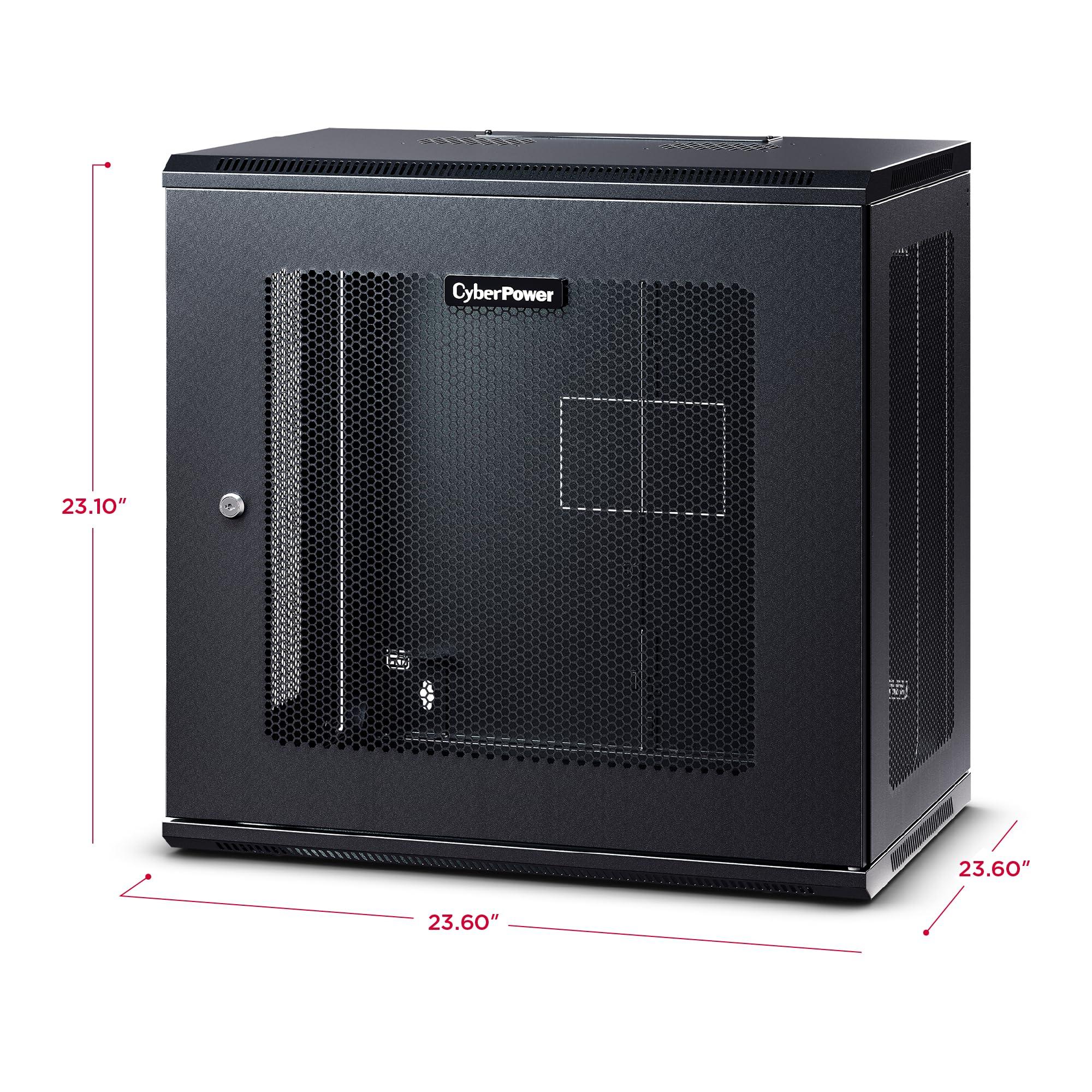 CyberPower CyberPower Carbon CR12U61003 12U Wall Mount Rack Enclosure, Black