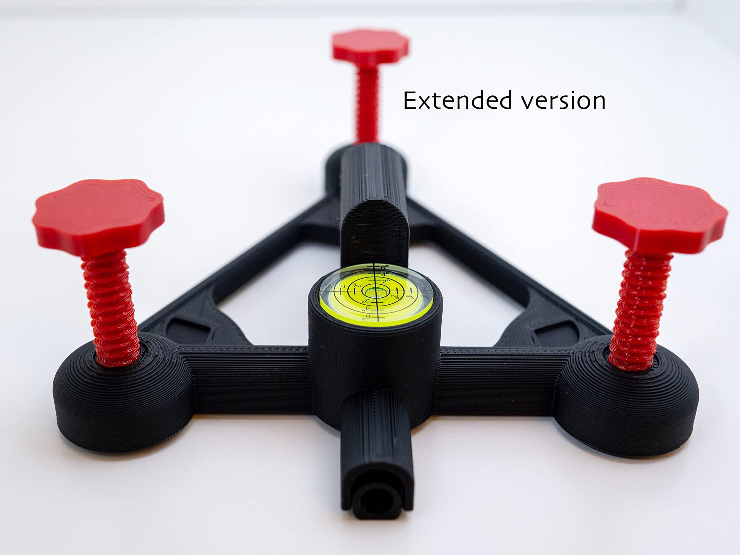 DirectNine Basics Adjustable Alignment & Leveling Stand for Garmin Approach R10 (Extended Height), Black with Red Knobs, Extended Height: 0.25'' - 2''