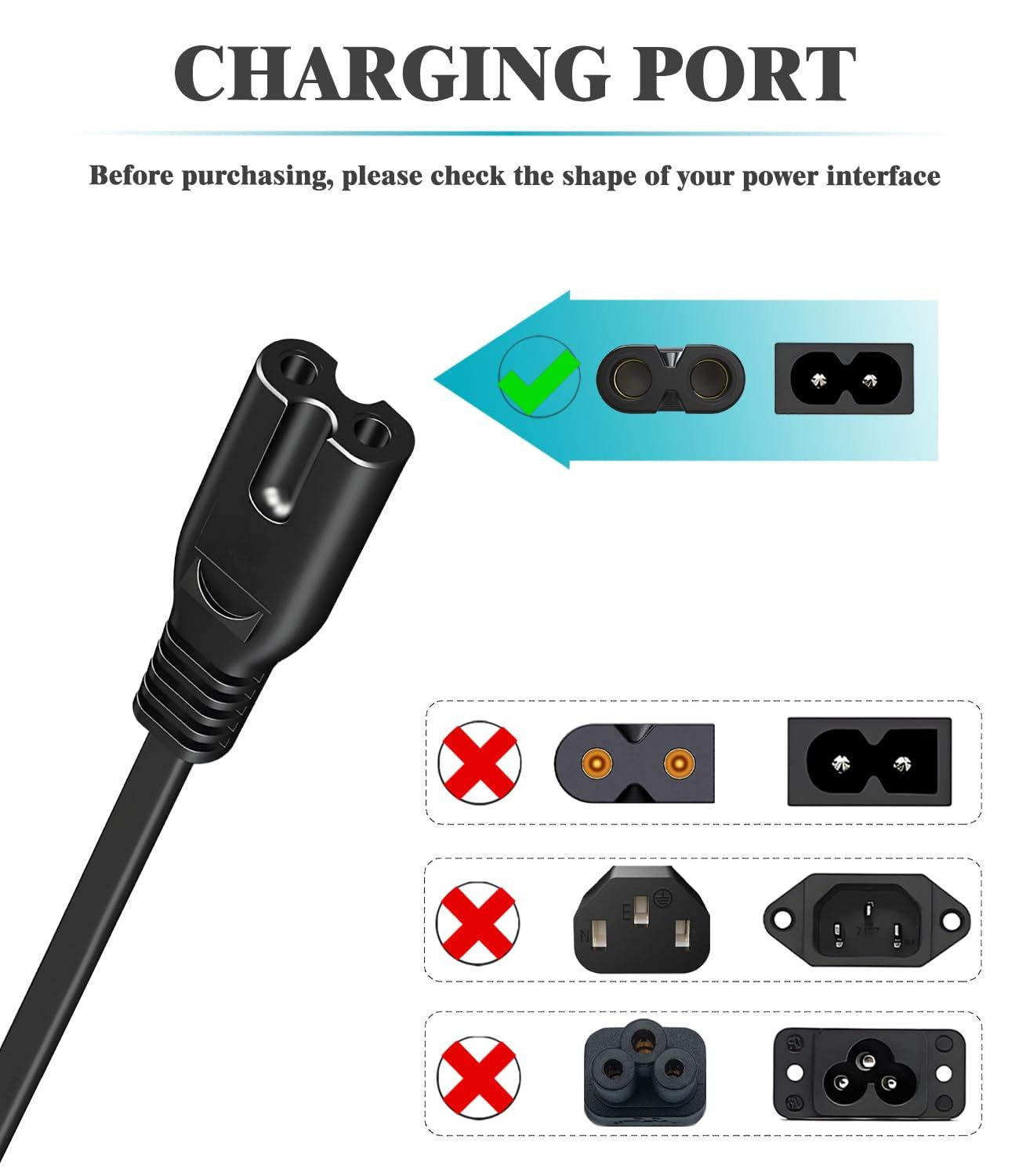 TCKN AC Power Cord for Xbox Series X/S,Xbox One X/S,for Sony PS4 PS5 PS3 Slim PlayStation5 4 3, TV, Printer, Speaker Universal 2 Prong Power Cable Replacement