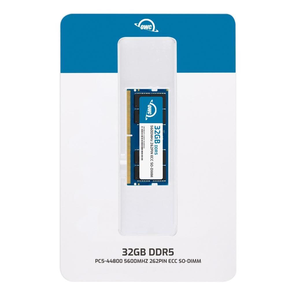 OWC OWC 32GB DDR5 5600 PC5-44800 CL46 2Rx8 262-pin 1.1V ECC Unbuffered SODIMM Memory RAM Module Upgrade for Select Laptops or All-in-One Systems